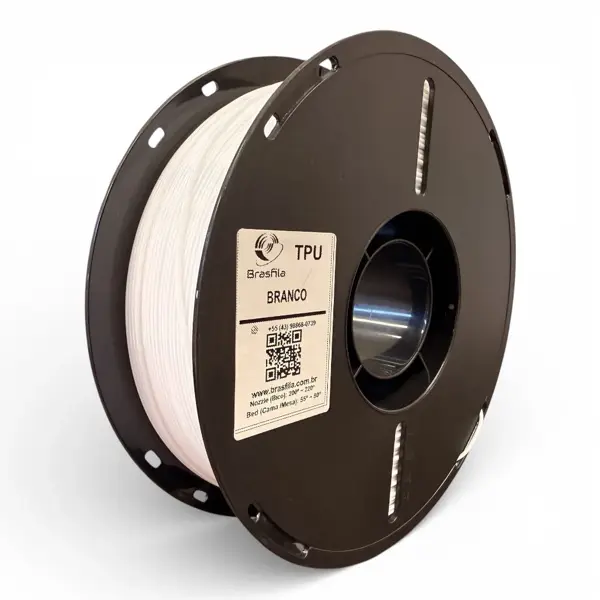 FILAMENTO TPU Flex 95A 1.75mm 1 KG - IMP.BRASFILA COR:Branco