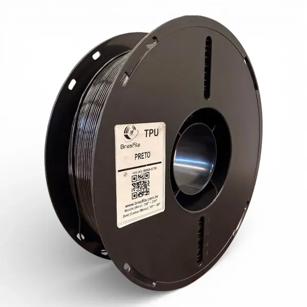 FILAMENTO TPU Flex 95A 1.75mm 1 KG - IMP.BRASFILA COR:Preto